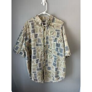 Vintage Bugle Boy Company Short Sleeve Button down Size XL